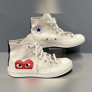 Converse Kids High-Top Sneakers - Cream with Red Heart